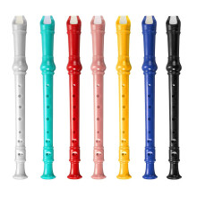(Red) 8 Hole Soprano Recorder Descant Kid Early Education Musical Instrument With Cleaning Rod and Black Storage Bag