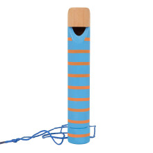 (Blue Stripe) Pull Wooden Flute Early Childhood Education Music Enlightenment Voice-Changing Musical Toys Gift