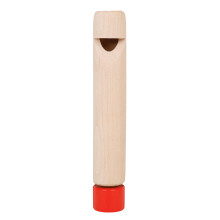 (Wood+Red) Pull Wooden Flute Early Childhood Education Music Enlightenment Voice-Changing Musical Toys Gift