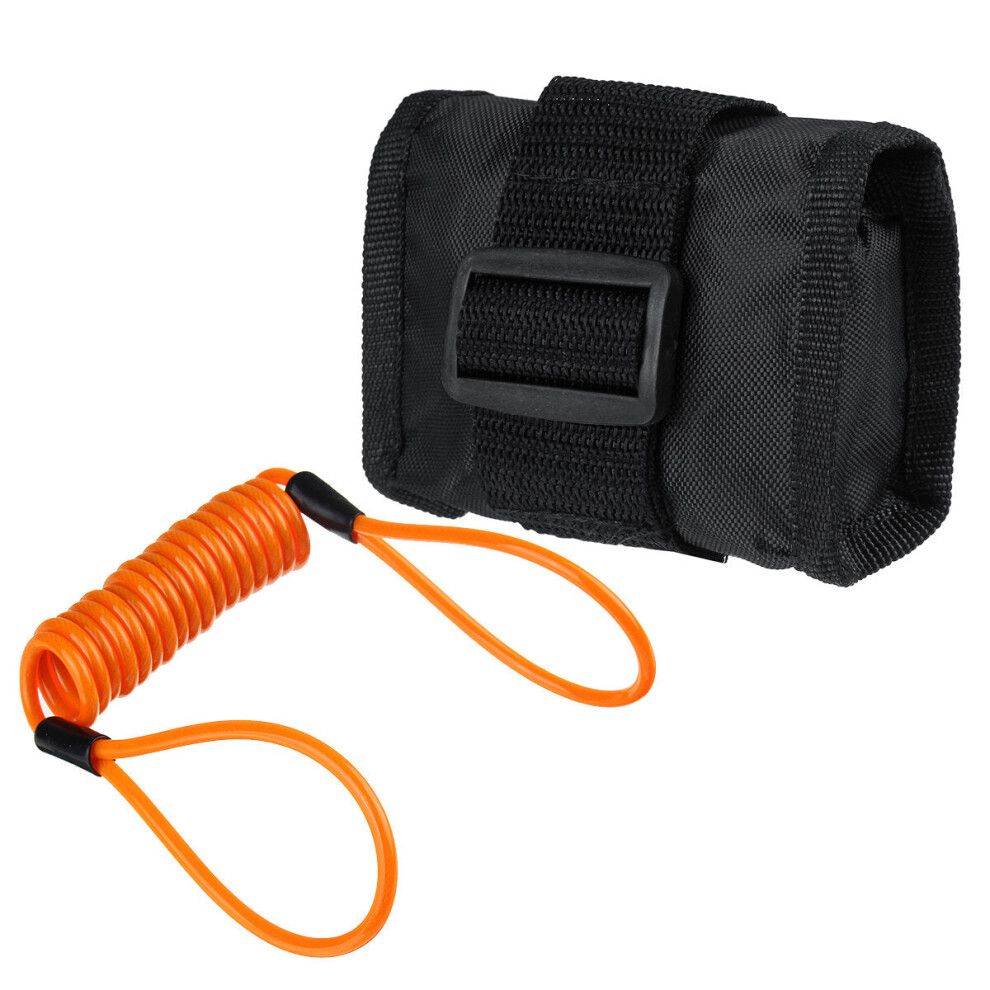 (Orange) 1.2m/4ft Reminder Cable With Alarm Lock Bag For Motorcycle Bike 5 Color