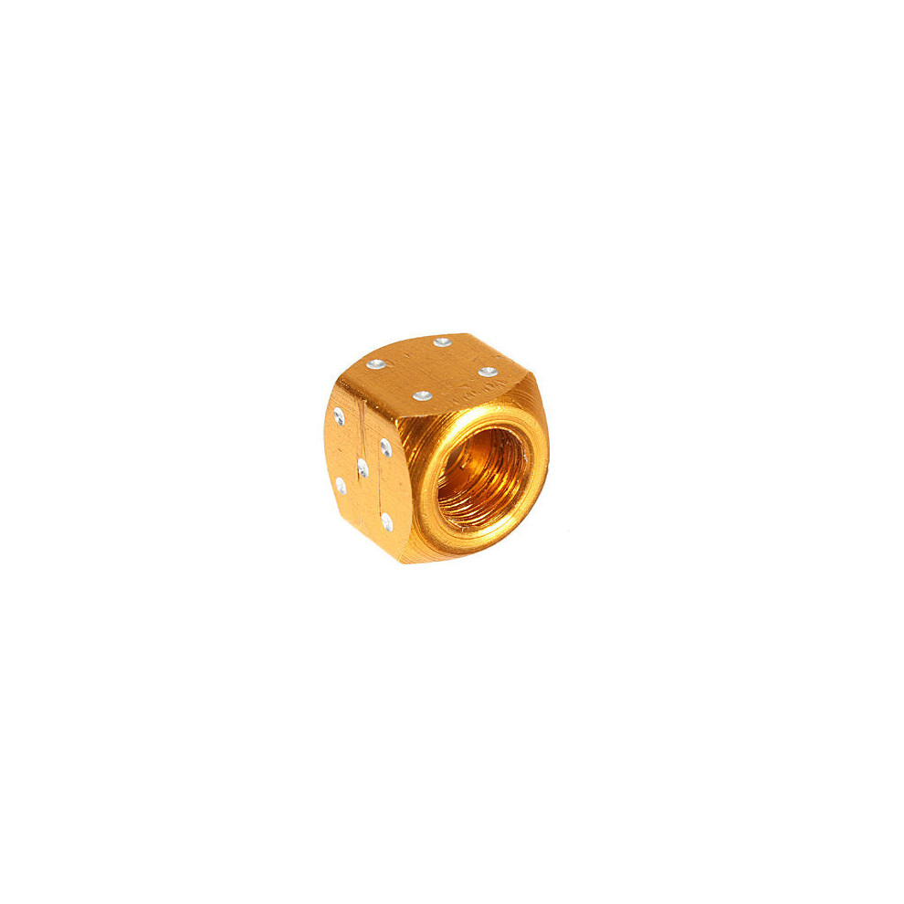(Gold) 2X Dice Tyre Tire Wheel Stem Motocycle Air Valve Car Auto Truck Bike Dust Cap Cover Universal Gold 6093316938178