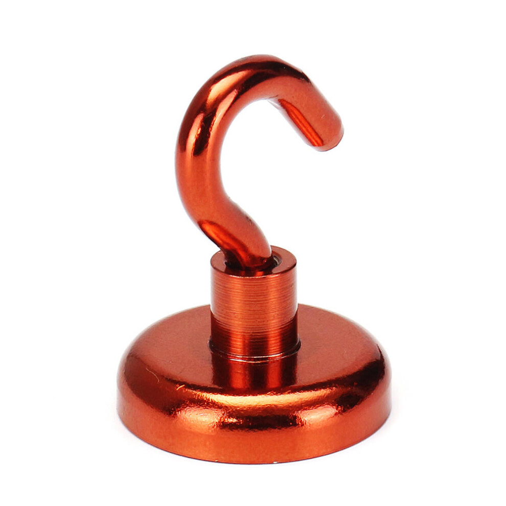 5Pcs 32Mm 34Kg Magnetic Hook Holder Neodymium Magnet Red Hook Magnet 9078193485363