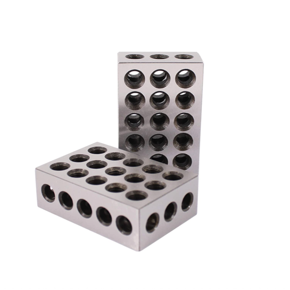 (Precision 0.002 Inch Paper Box) 2Pcs 1X2x3 Inch Blocks 23 Holes Parallel Clamping Block Lathe Tools Precision Block 9078193508499