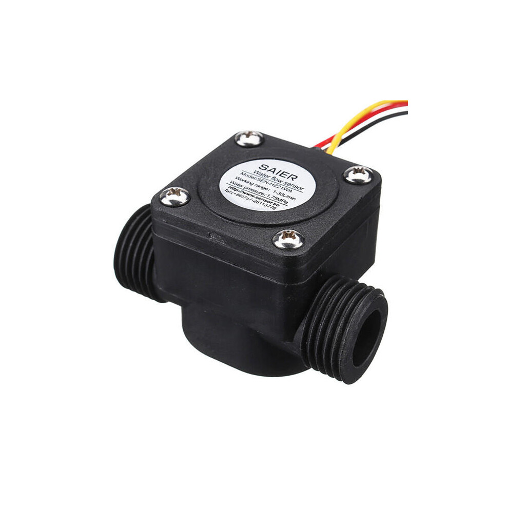 DN15 G1/2 Inch 1.75Mpa Water Flow Sensor Flow Meter 1-30L/min 15mA