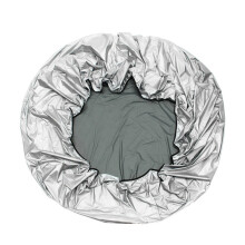 (Height 90 Diameter 190) Square Hot Tub Spa Cover Cap Waterproof Protector Harsh Weather Guard Oxford Fabric Silver