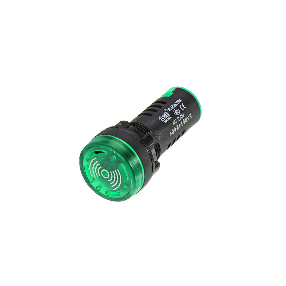 Ac 220V 22Mm Buzzer Lamp Indicator Light Signal Lamp Flash Buzzer Green 9078193480900