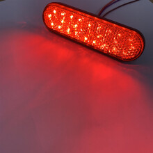 (Red) 12V Universal Motorcycle 24LED License Number Plate Light Bake Tail Stop Lamp