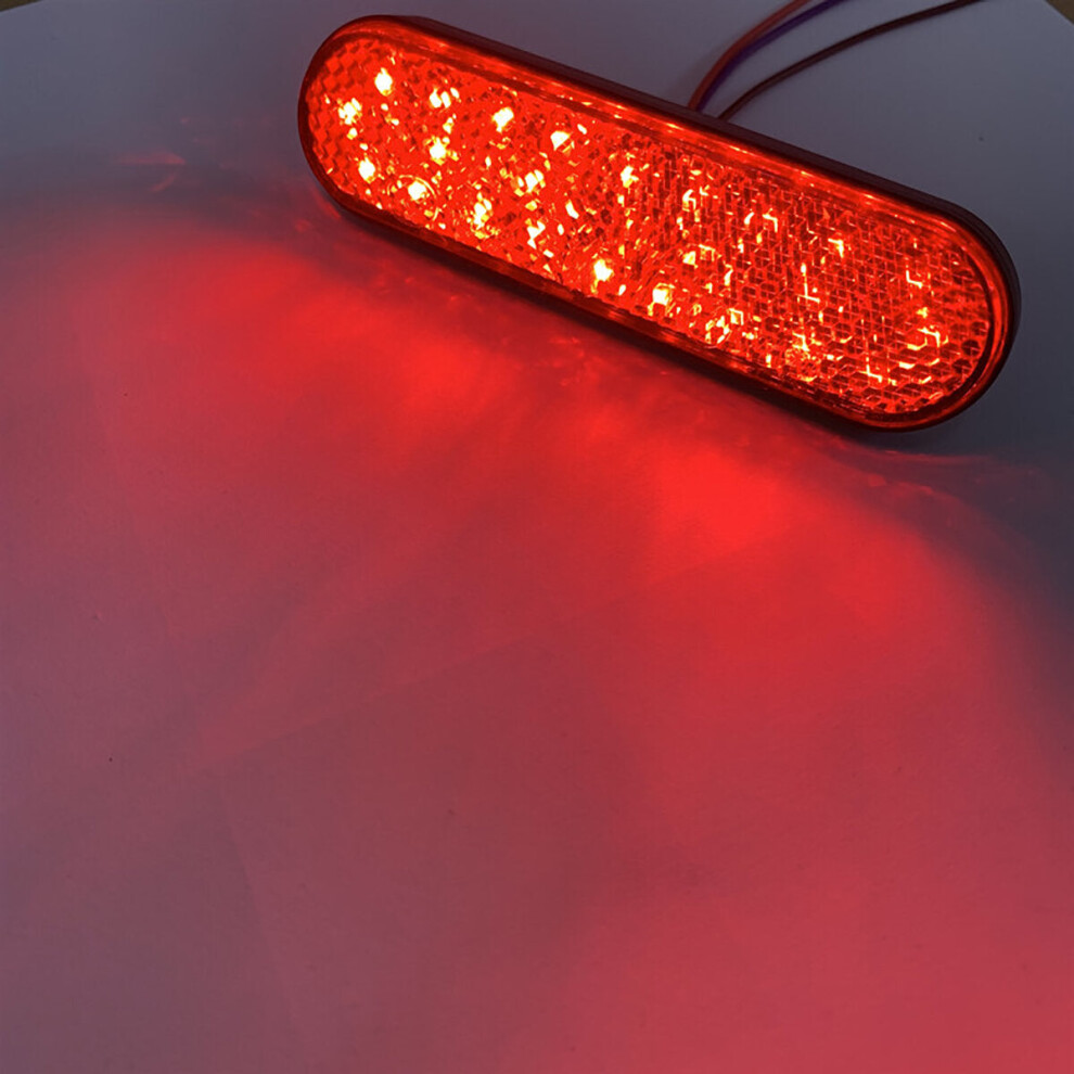 (Red) 12V Universal Motorcycle 24LED License Number Plate Light Bake Tail Stop Lamp