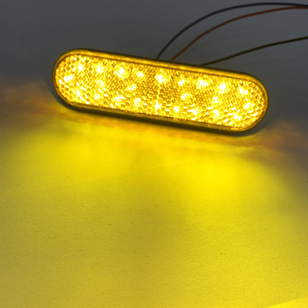 (Yellow) 12V Universal Motorcycle 24LED License Number Plate Light Bake Tail Stop Lamp