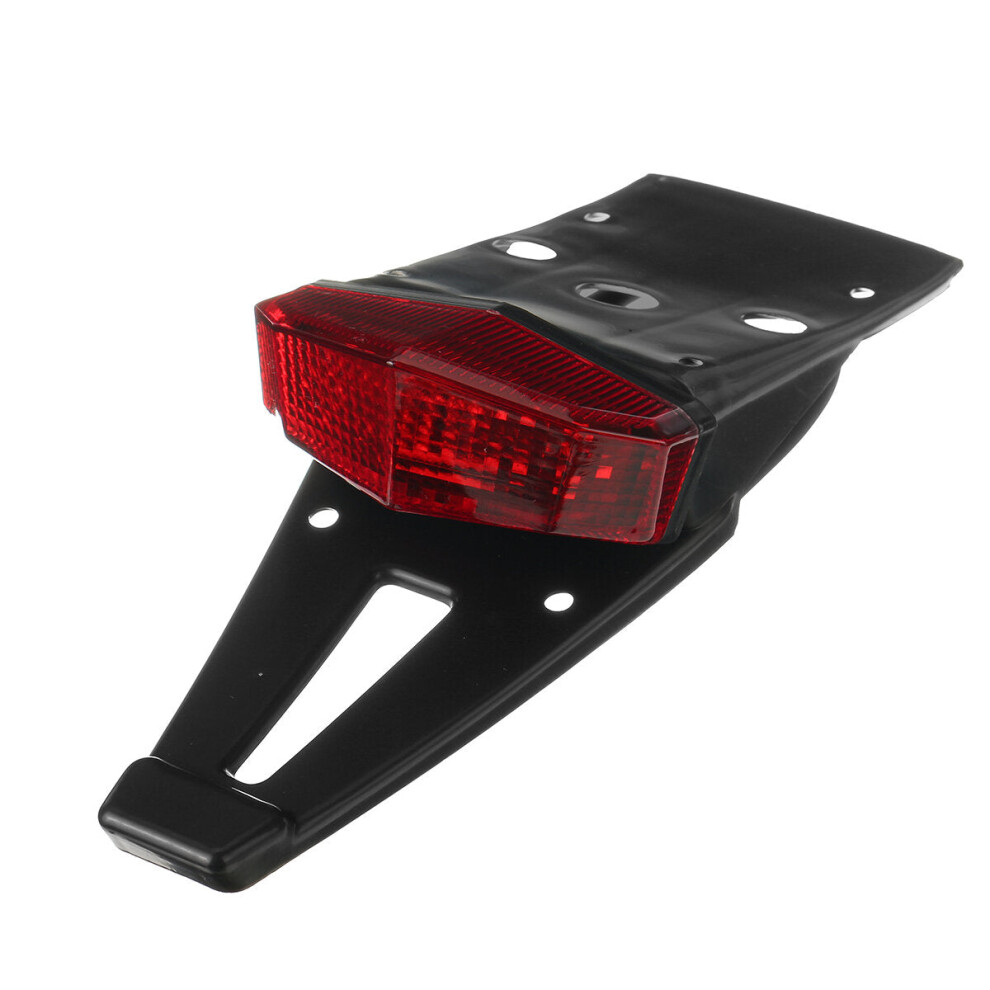 (Red) 12V Motorcycle Integrated LED Rear Fender Driving Brake Stop Motorcross Tail Light Red