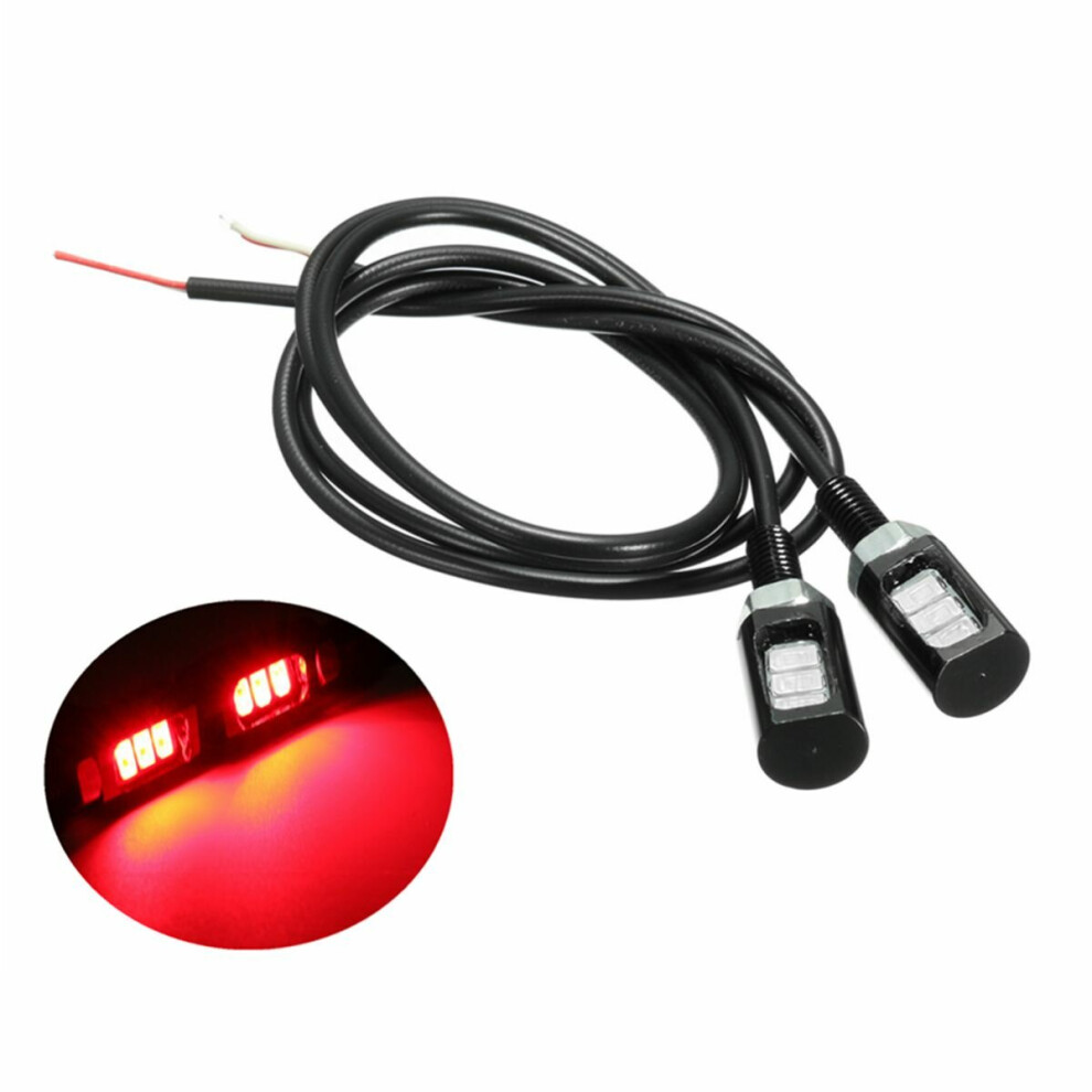 (Red) 12V 3 LED SMD Motorcycle Car Number License Plate Screw Bolt Light Lamp Bulb