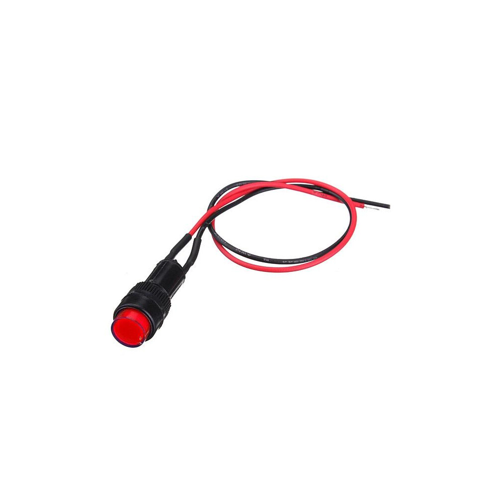 (Red) 10mm Universal Indicator Dash Panel Warning Light Lamp