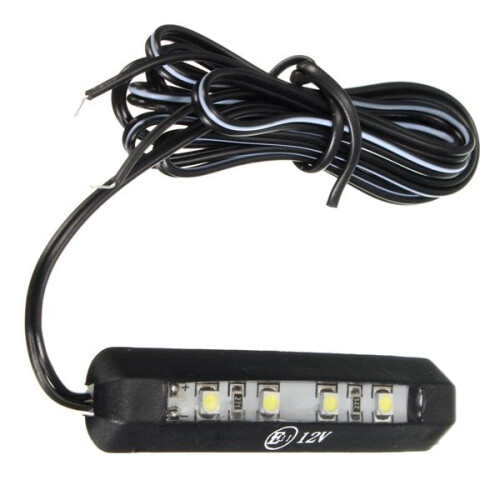 12V 0.3W Motorcycle Car 4 LEDs Tiny Rear Number Plate Light Lamp 2