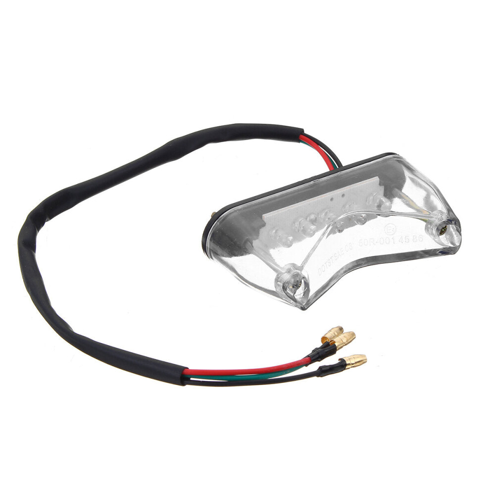 () 12V Universal Motorcycle Rear Running Stop Brake Tail For Scooter Atv White/Light 3592643652700