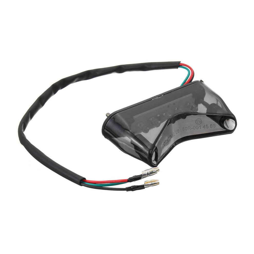 () 12V Universal Motorcycle Rear Running Stop Brake Tail For Scooter Atv Black/Light 3592643652717