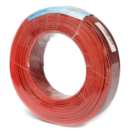 100m 2 x 0.50mm Audio Cable Loudspeaker Speaker Wire Black/Red HiFi/Car Motorcycle 2