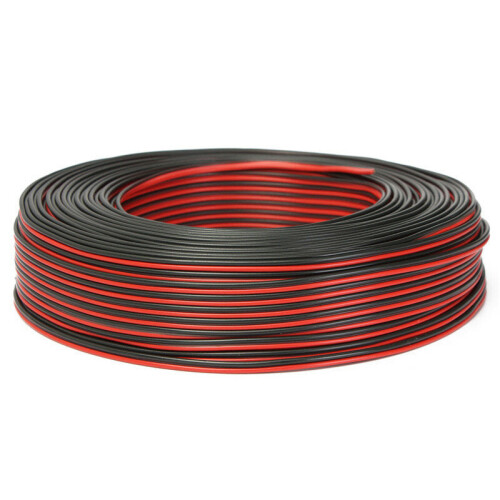 100m 2 x 0.50mm Audio Cable Loudspeaker Speaker Wire Black/Red HiFi/Car Motorcycle 1