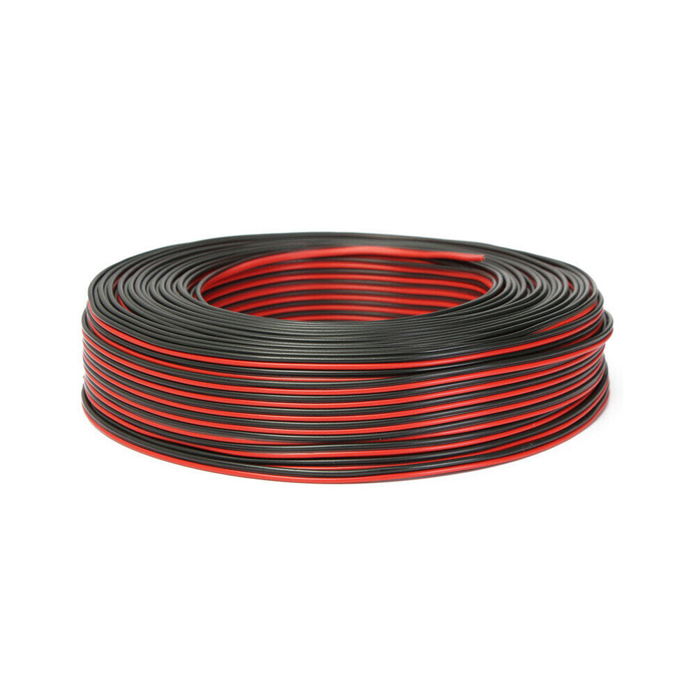 100m 2 x 0.50mm Audio Cable Loudspeaker Speaker Wire Black/Red HiFi/Car Motorcycle