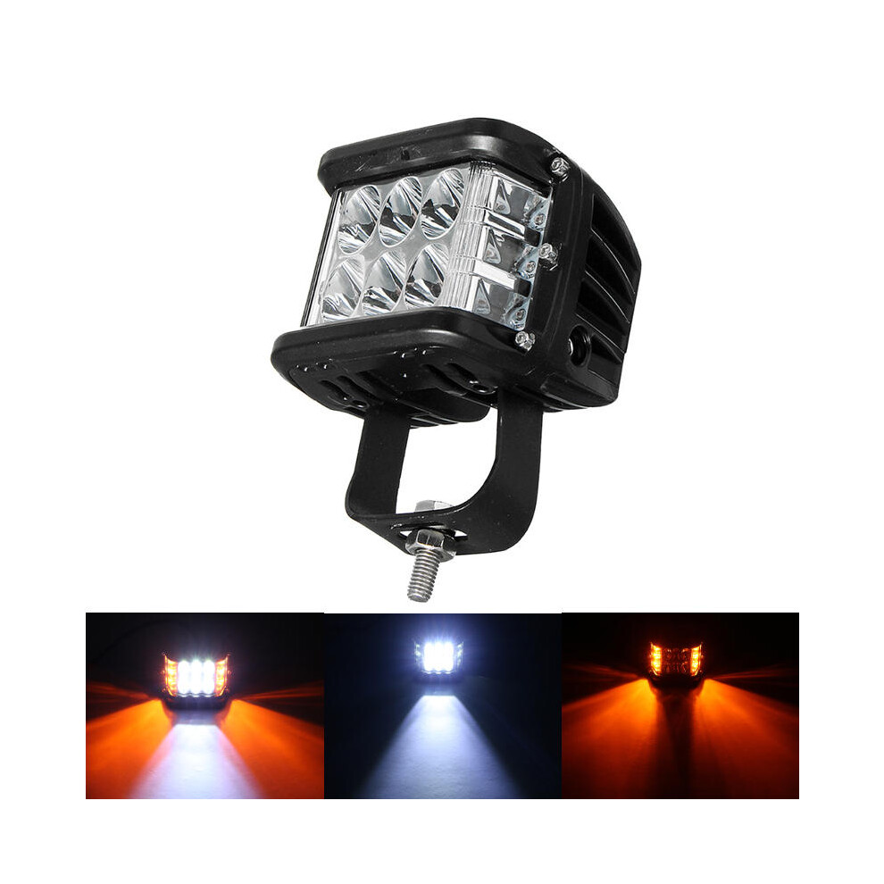 12V 10V-48V LED Work Fog Light Side Shooter Combo Dual Color Driving Offroad SUV Truck