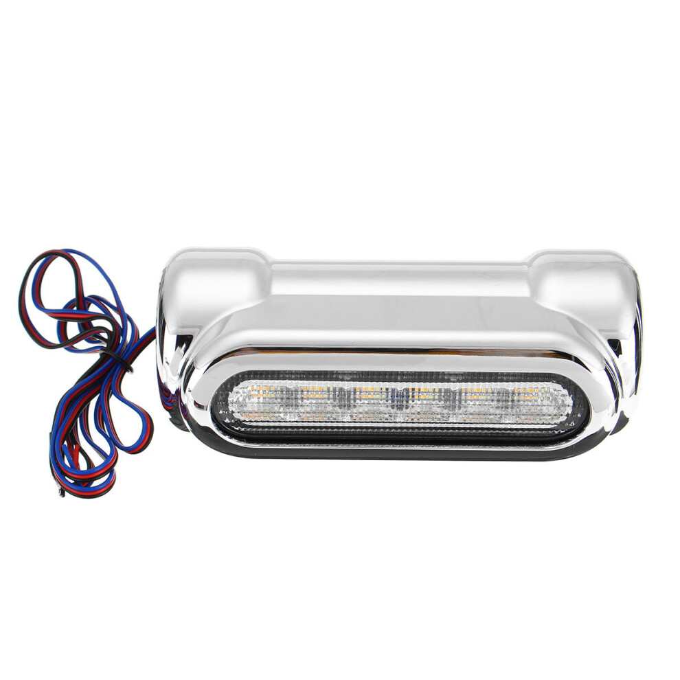 () 12V 2X Motorcycle Led Driving Drl Indicator Turn Signal Lights Crash Bar Lamp Silver/White/Amber 3592643653257