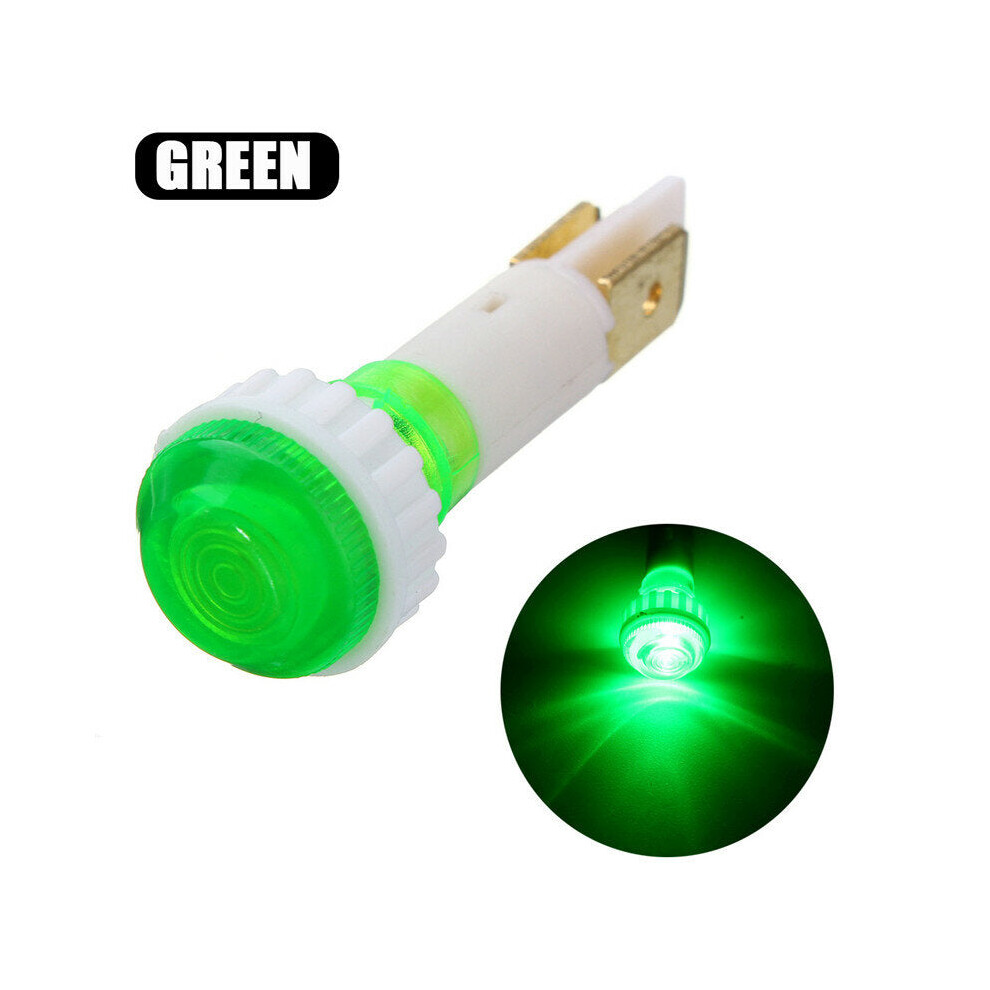 (Green) 12V 10mm LED Pilot Dash Dashboard Panel Indicator Warning Light Lamp 5 Color