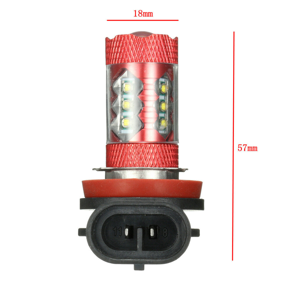 (H8) 12V Pair Motorcycle LED Fog Light Lamp Bulb White H11 H10 H7 H8 H4 9005 9006 P13W H16 H13