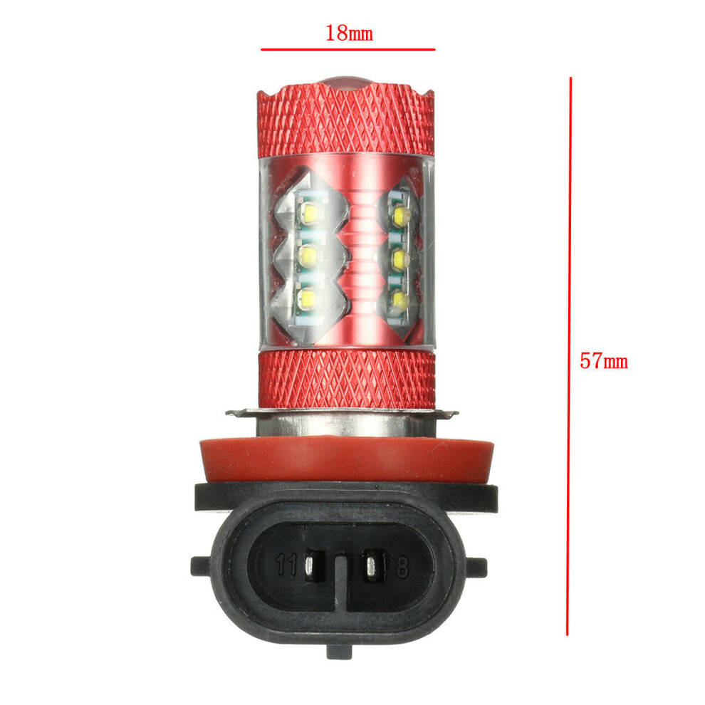 (H8) 12V Pair Motorcycle Led Fog Lamp Bulb H11 H10 H7 H8 H4 9005 9006 P13w H16 H13 Light/White 3592643652861