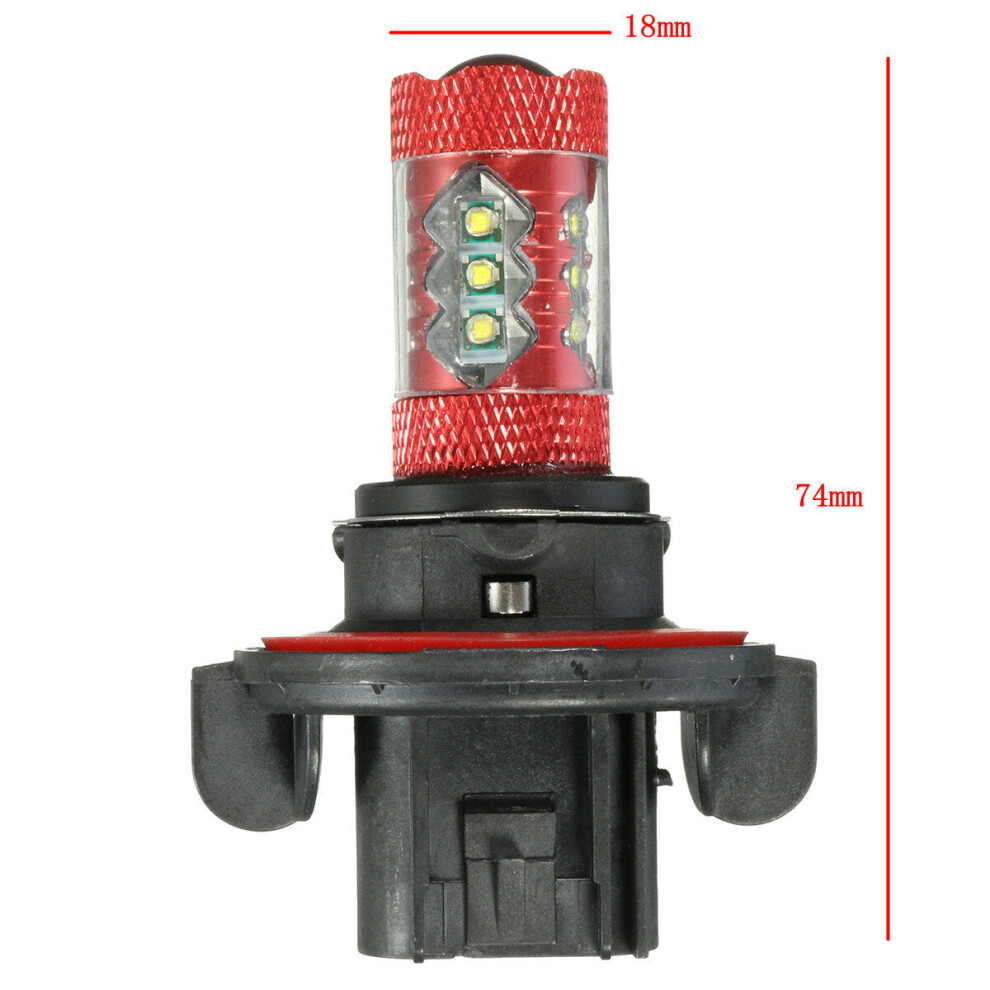 (H13) 12V Pair Motorcycle LED Fog Light Lamp Bulb White H11 H10 H7 H8 H4 9005 9006 P13W H16 H13