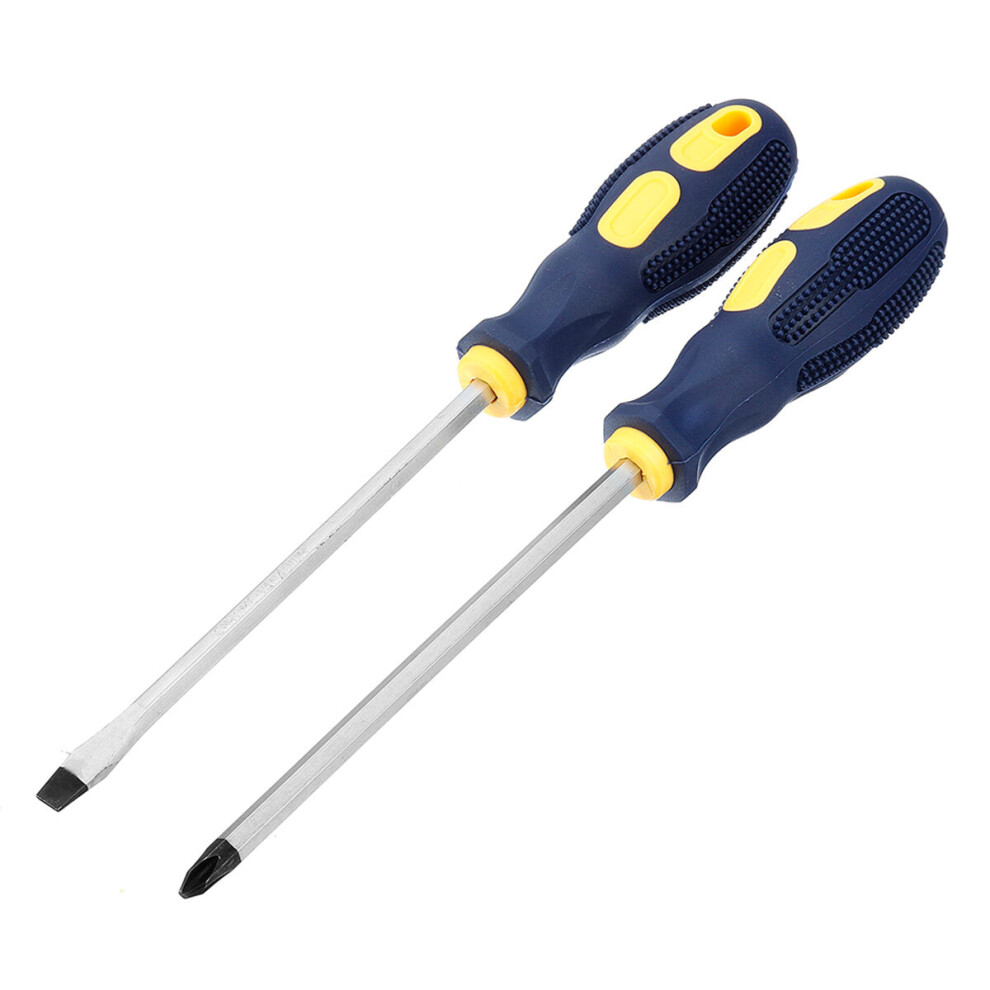 (6mmX100mm Cross + One Word Screwdriver) 2Pcs Screwdriver Set Cross One Word Screwdriver Repair Hand Tool