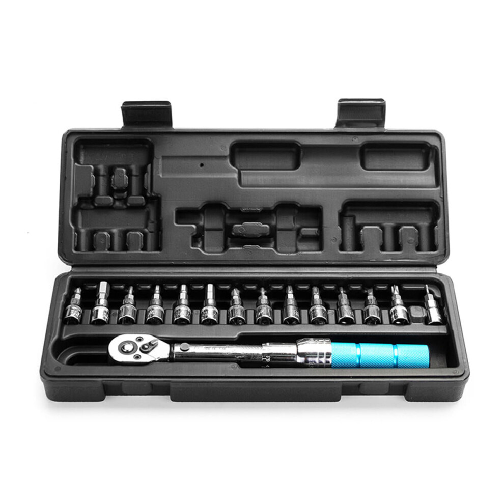 15pcs Torque Wrench Allen Key Tool Screwdriver Drive Socket Bit Set