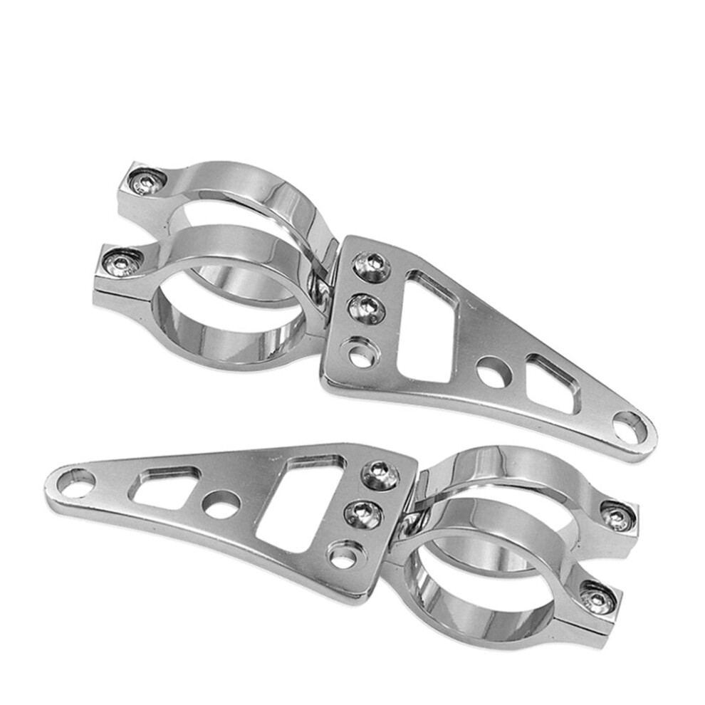 (Silver) 39Mm-41Mm Motorcycle Headlight Mounting Bracket Adjuster Universal Fork Mount Clamp Head Lamp Holder Silver 3592643652175