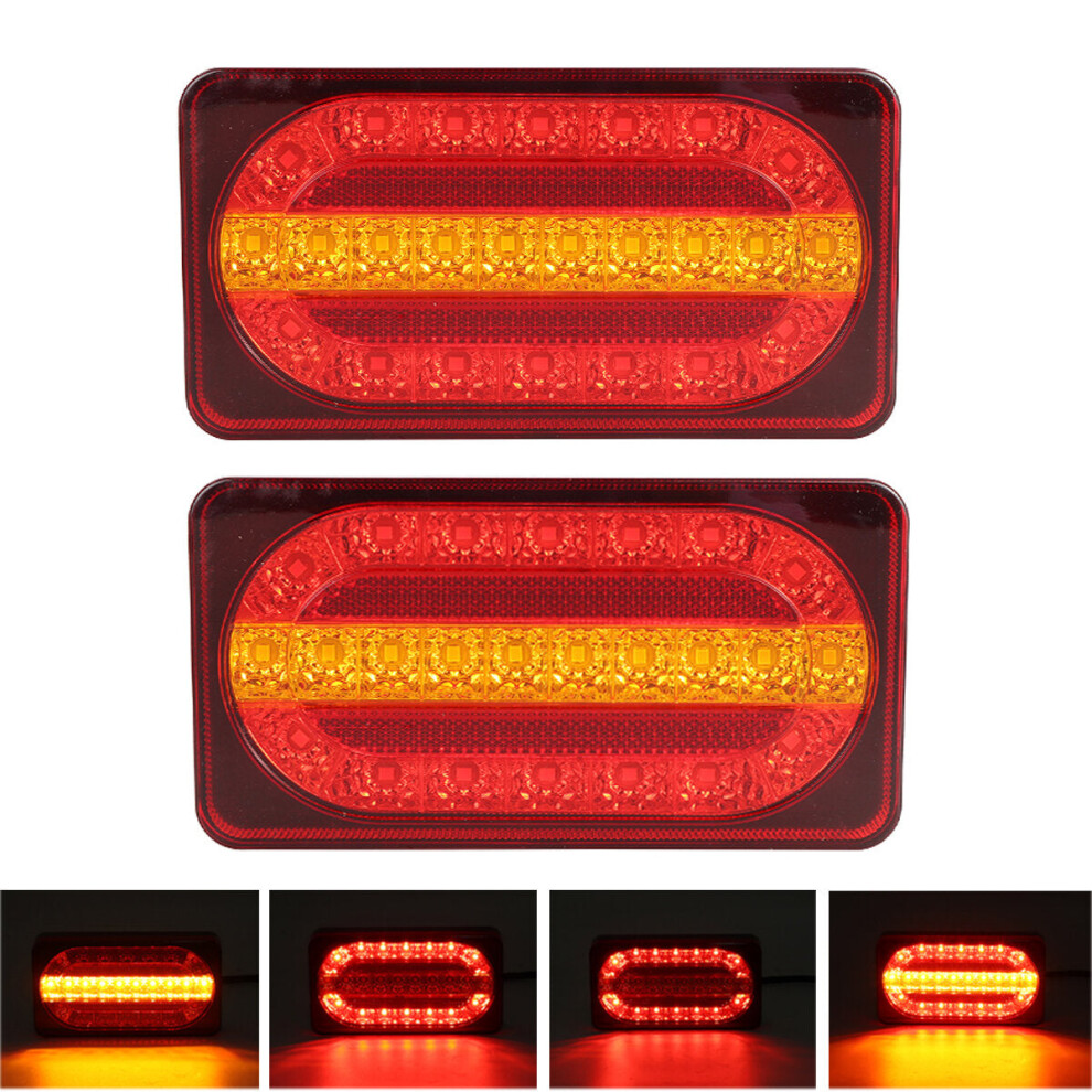 2Pcs 12V 24Led Rear Tail Turn Signal Running Brake Lamp For Van Trailer Truck Light 9078193997491