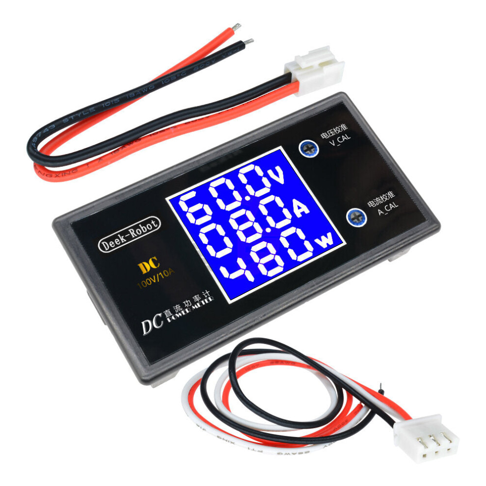 2pcs Digital DC 0-100V 0-10A 250W Tester DC7-12V LCD Digital Display Voltage Current Power Meter for Arduino