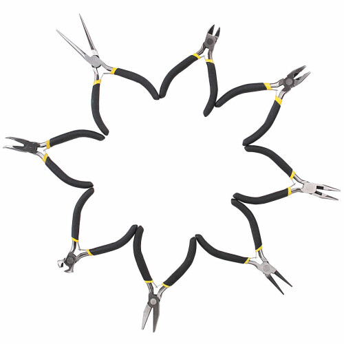 8Pcs Round Beading Nose Pliers Wire Side Cutters Pliers Tools Set 1