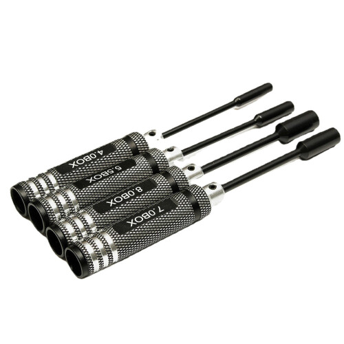 4pcs Metal 4.0/5.5/7.0/8.0mm Hex Screwdriver Tools NUT Key Socket Screwdriver Wrench Set 2