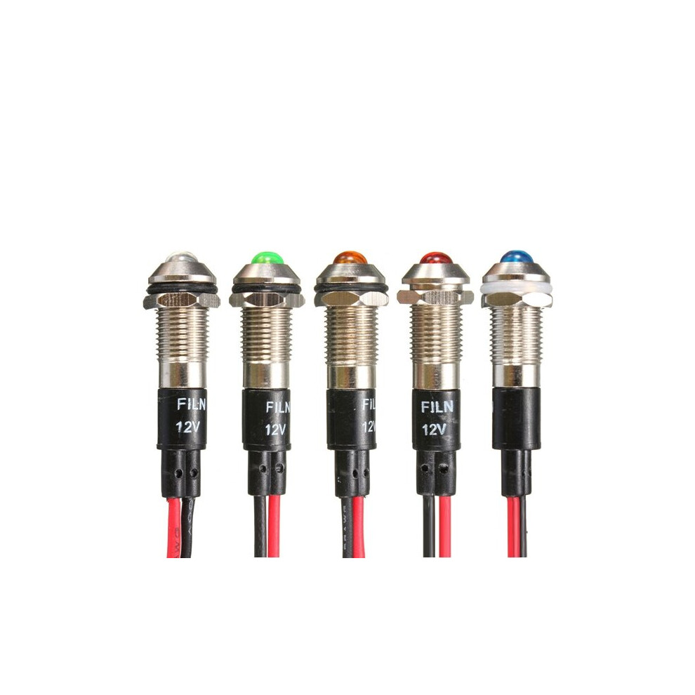 () 6Mm Led Indicator Pilot Directional Dashboard Lamp Car Truck Boat White/Light 9078193997132