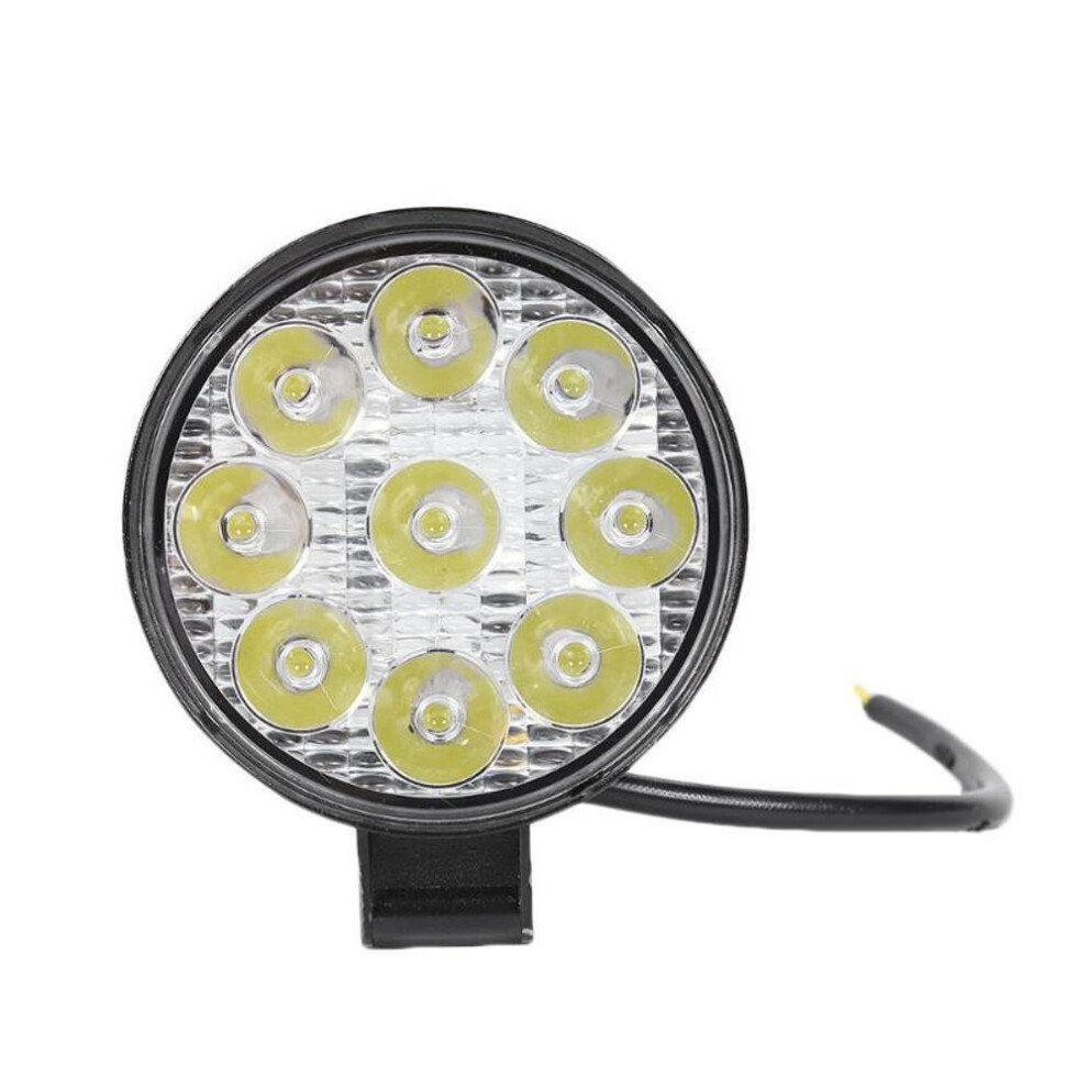 (Light Color: White) 9V-85V 27W LED Work Light Waterproof Headlight White/ White Blue Light Round Fog Lamp Car Motorcycle