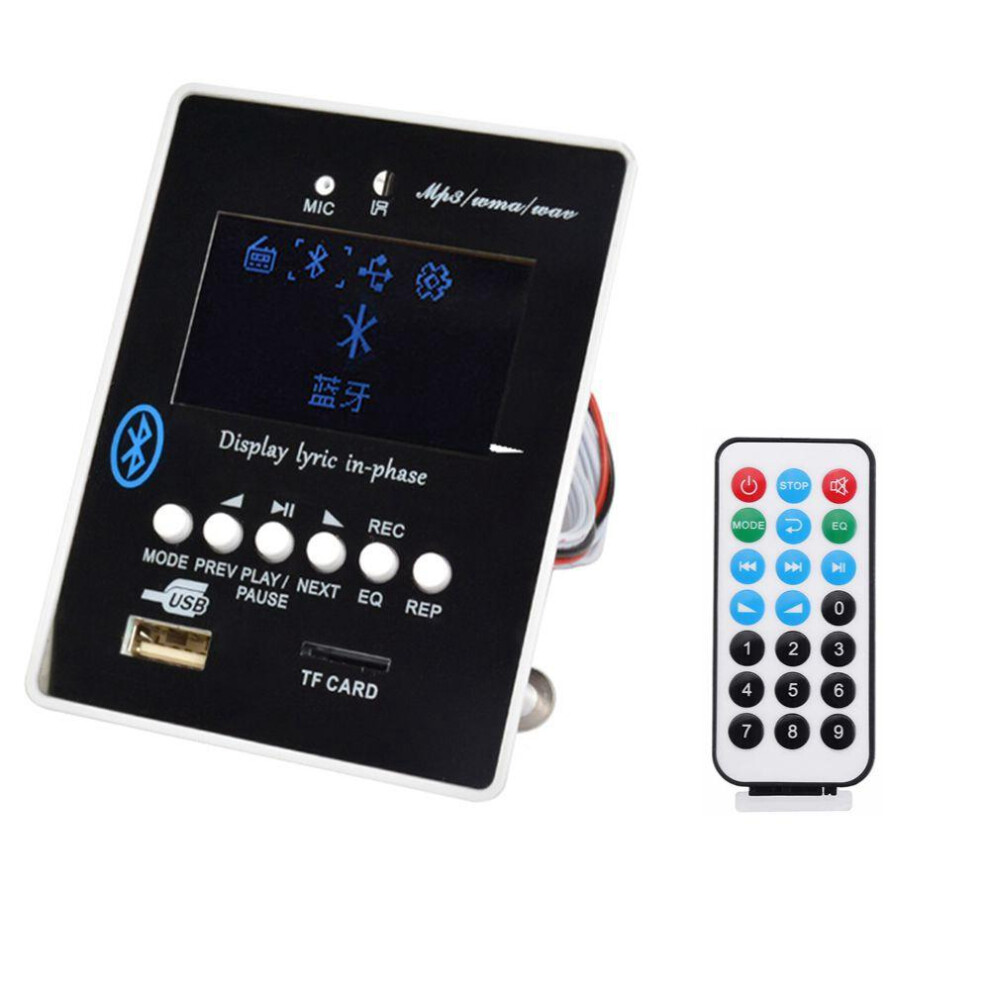 9V 12V Led Lyric Display Bluetooth Audio Mp3 Decoder Board Bluetooth Receiver Module Decoding Usb Sd Wav Wma Aux Fm 8727971209776