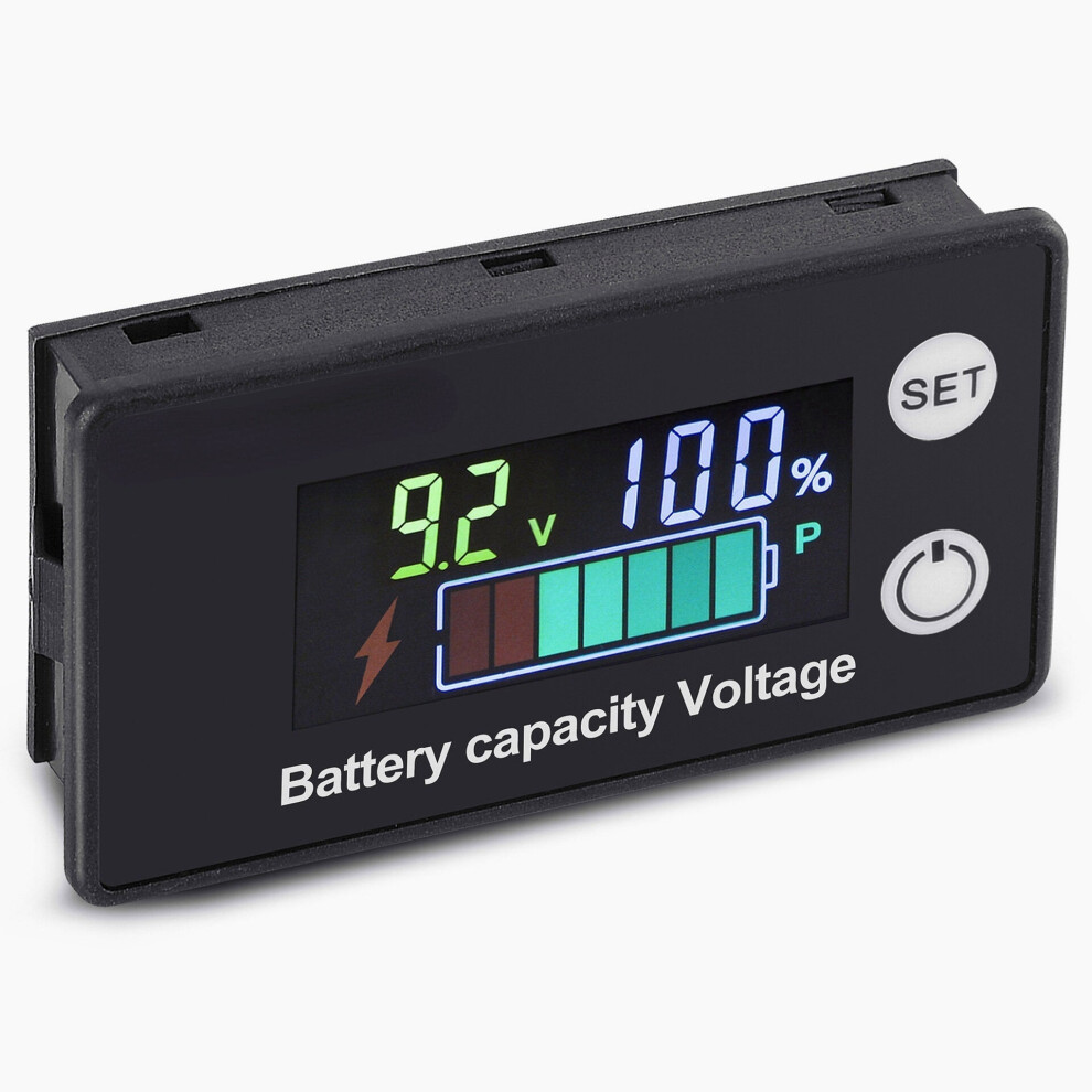(With Alarm) Automobile Electric Vehicle Motorcycle Lead-Acid Lithium Battery Voltage Percentage Meter Tester 8-100V 8727971206553