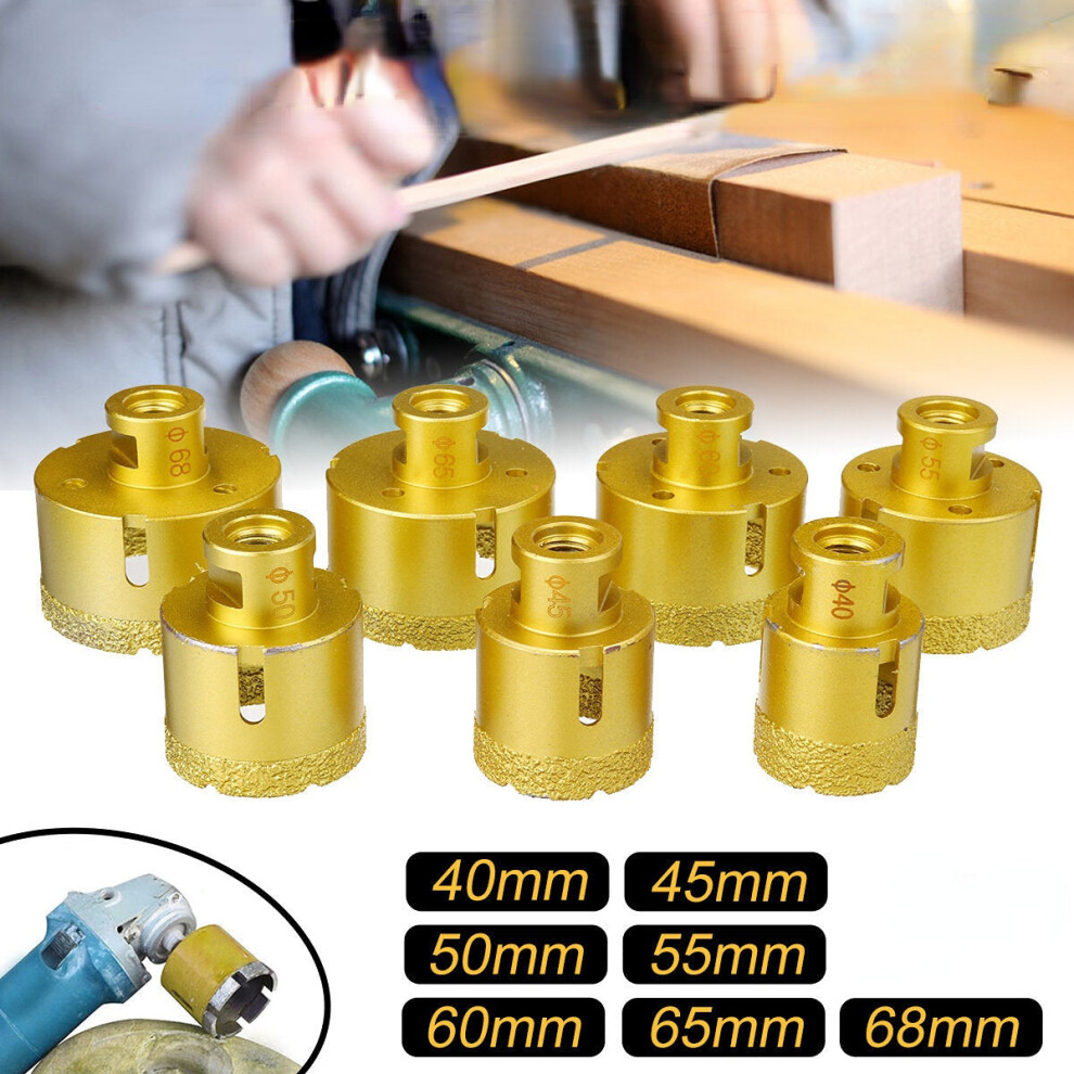 (55Mm) 40Mm-68Mm M14 Diamond Hole Saw Drill Bit Glass Ceramic Tile Marble Cutting Tool 9078193517736