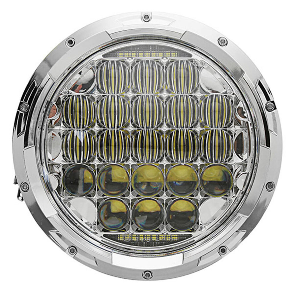 (Silver) 7 Inch 75W 6500K Motorcycle Stainless Led Headlights 5D Lens High/Low Beam Waterproof Ip67 Silver 4962949999912