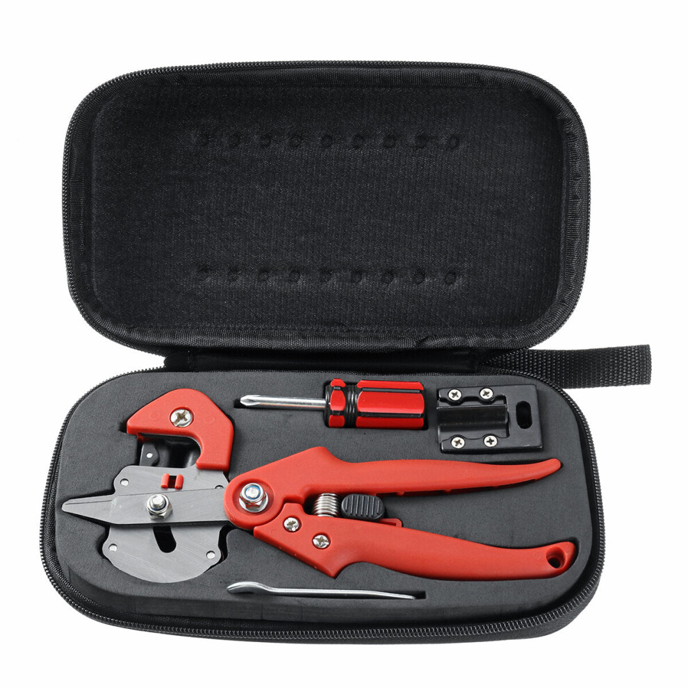 (Red) Garden Nursery Fruit Pruning Shears Grafting Scissor Tools Sets Tree Cutting Set