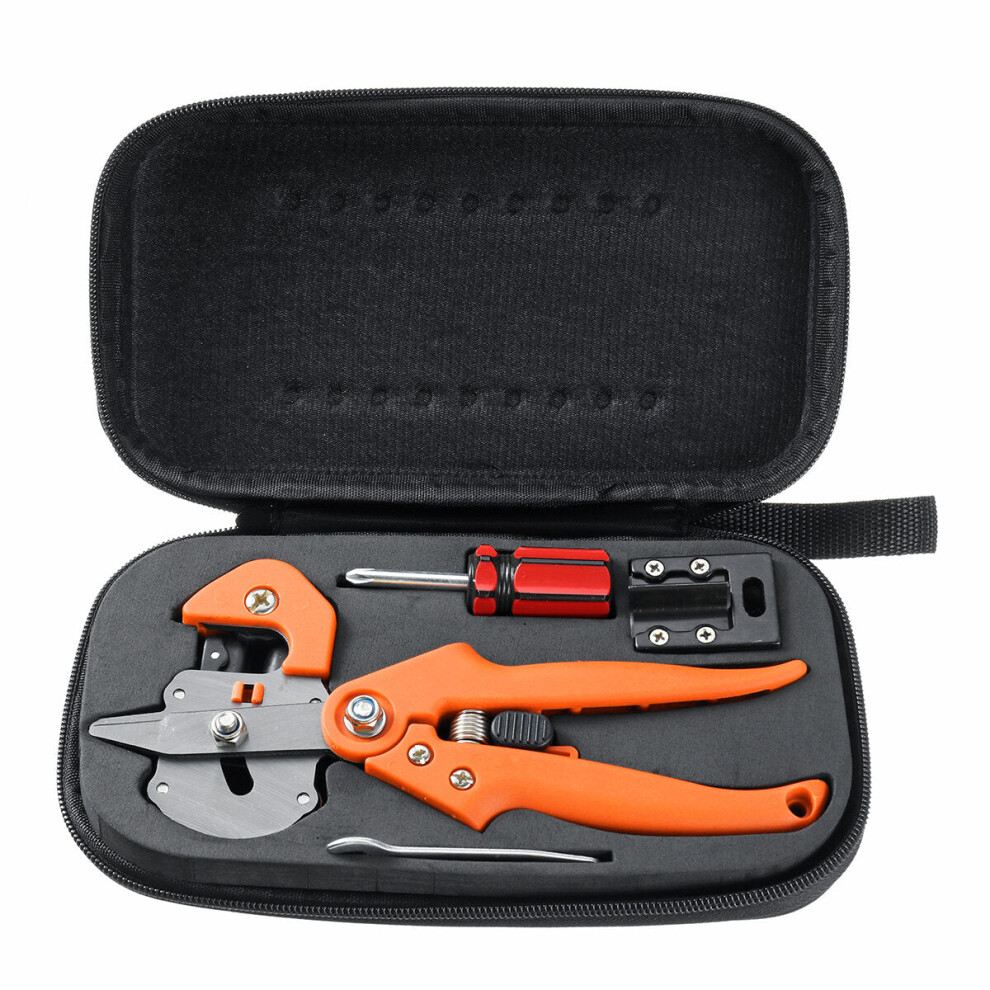 (Orange) Garden Nursery Fruit Pruning Shears Grafting Scissor Tools Sets Tree Cutting Set