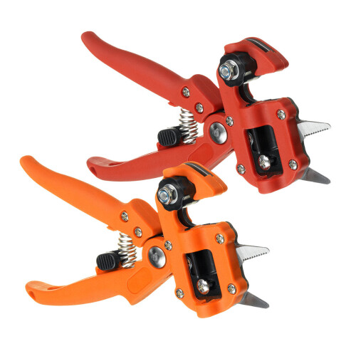 (Red) Garden Nursery Fruit Pruning Shears Grafting Scissor Tools Sets Tree Cutting Set 2