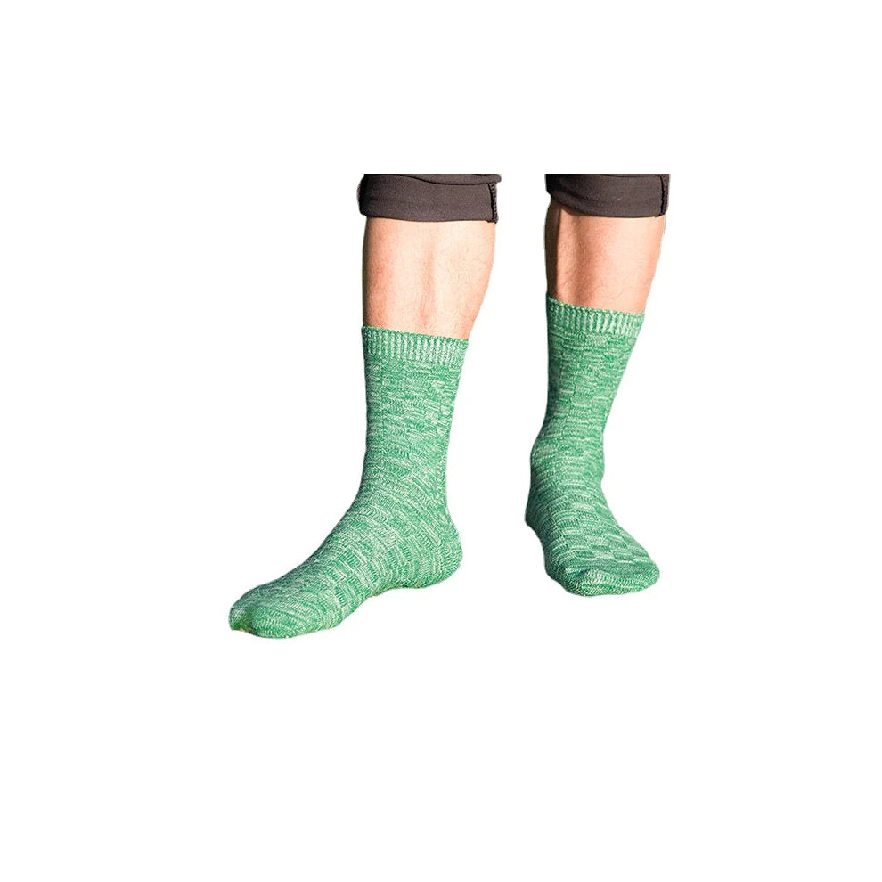 (Green) Men Cotton Tube Socks Athletic Sport Breathable Skid Resistant Deodorization Ankle Socks