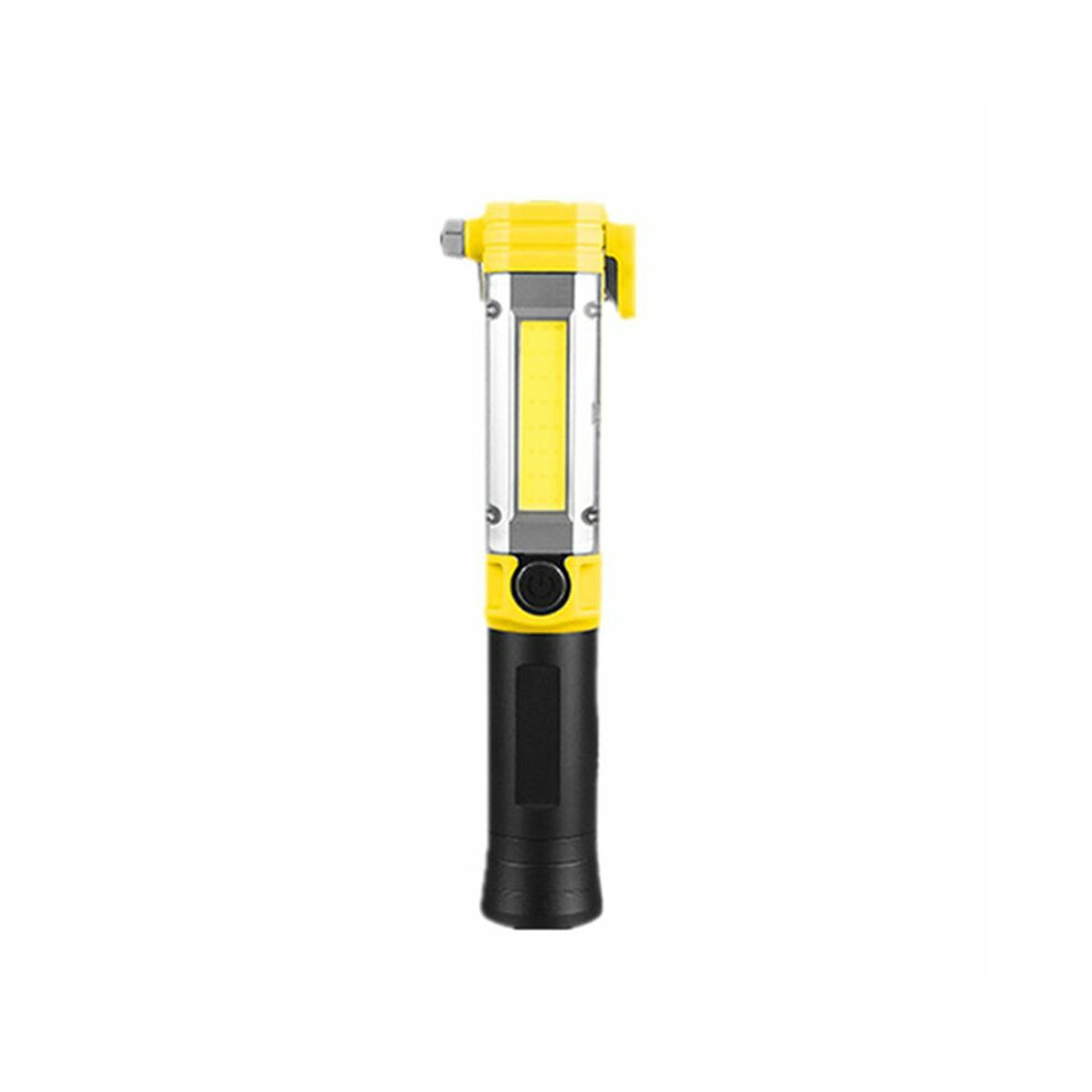 (Yellow) COB Handheld Mobile Work Light Outdoor With Magnet Hook Lighting Flashlight Insp