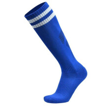 (Dark Blue) Men Adults Football Stripes Thickened Bottom Socks Long Tube Hygroscopic Anti Skid Sports Socks