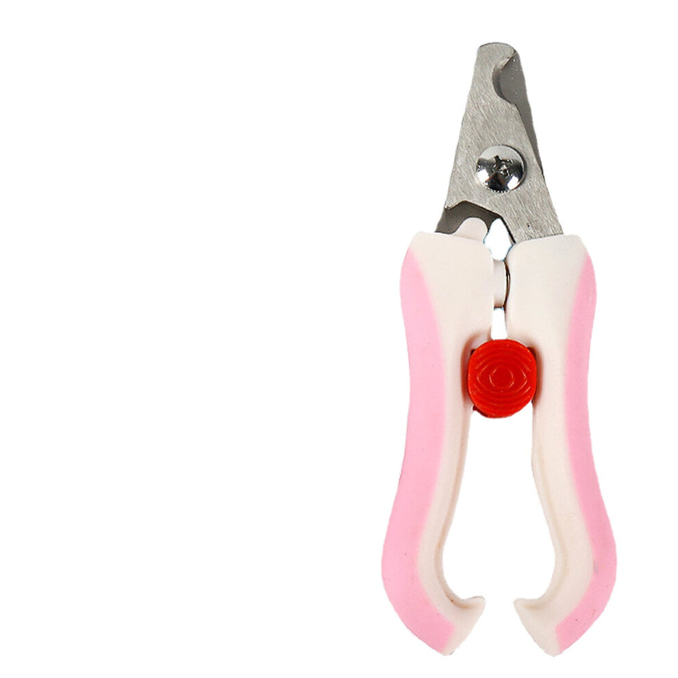 (Pink) Pet Dog Cat Claw Nail File Scissors Toe Clipper Cutter Trimmer Stainless Steel Cutter Tool