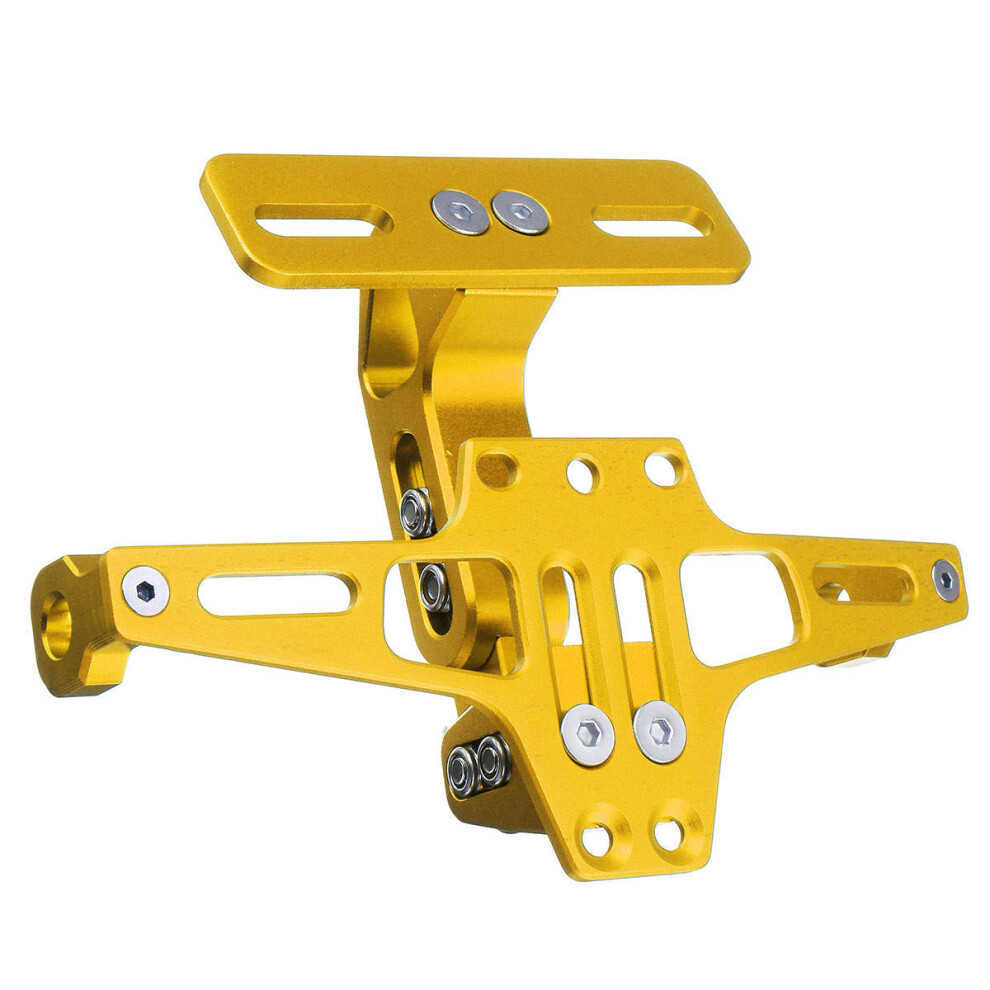 () Motorcycle Rear License Plate Mount Holder With Turn Signal For Honda For Kawasaki Z750 Z800 For Yamaha Mt07 Mt09 Mt10 R1 3 Gold/Light 4962949999226
