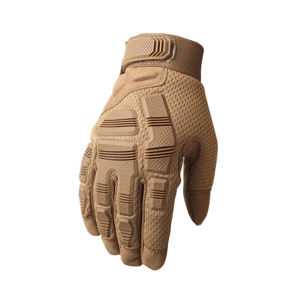 (Brown, L) New Outdoor Tactical Gloves Taktische Handschuhe Gloves Bicycle Bike Motorcycle Gloves Riding Non-slip Gloves Touch Screen Protective Glove